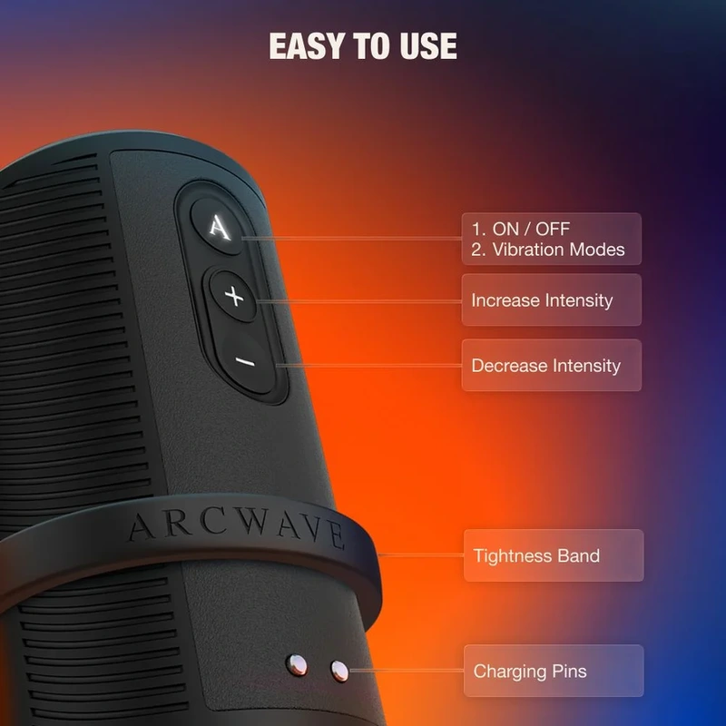 Arcwave - zing vibrating male stroker with dual motor black 5