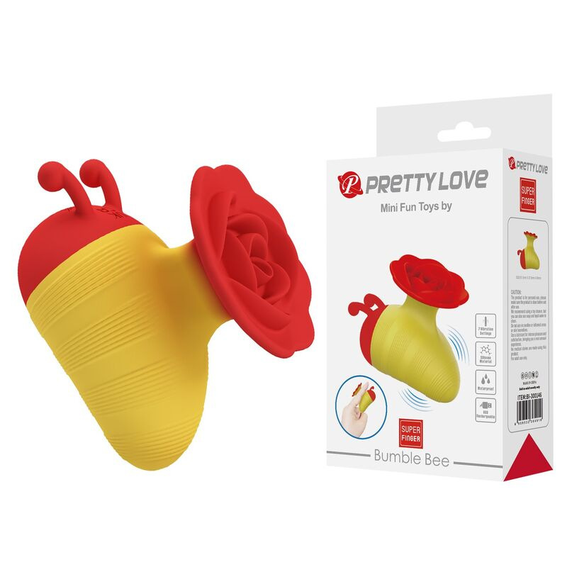 Pretty love - little bee rechargeable clitoral stimulator 7 modes red/yellow 8