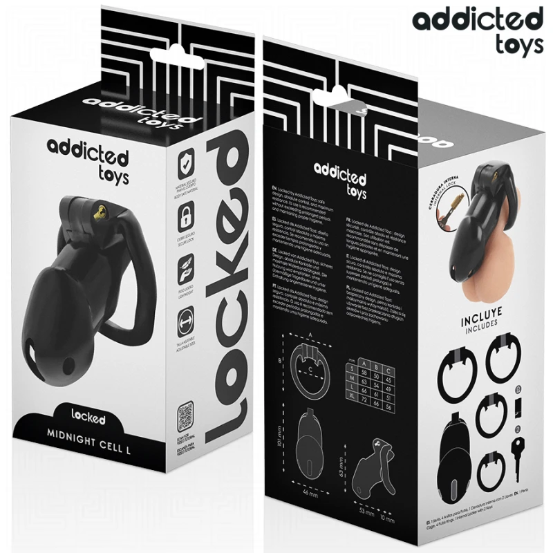 Addicted toys locked - mindnight cell penis cage size l 5