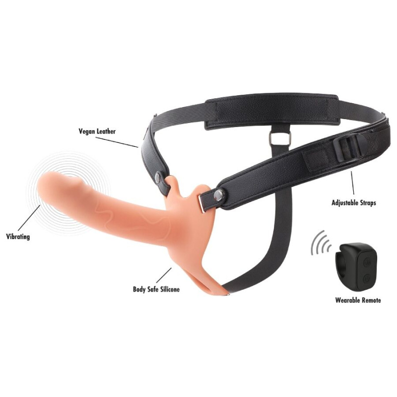 Hidden desire - inferno vibrating penis sleeve strap-on 16 cm 2