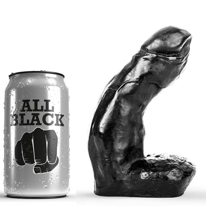 All black - dildo realistic 15 cm