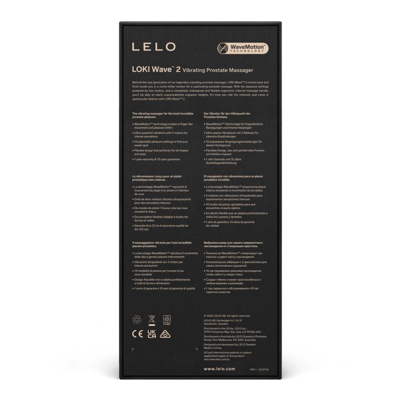 Lelo - Loki Wave 2 Vibrating Prostate Massager Base Blue 2