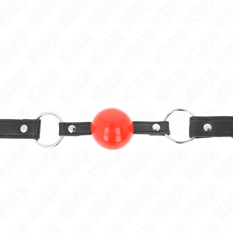 Kink - Ball 4 Cm Gag With Lock Red Ball Black Strap 60 X 2 Cm