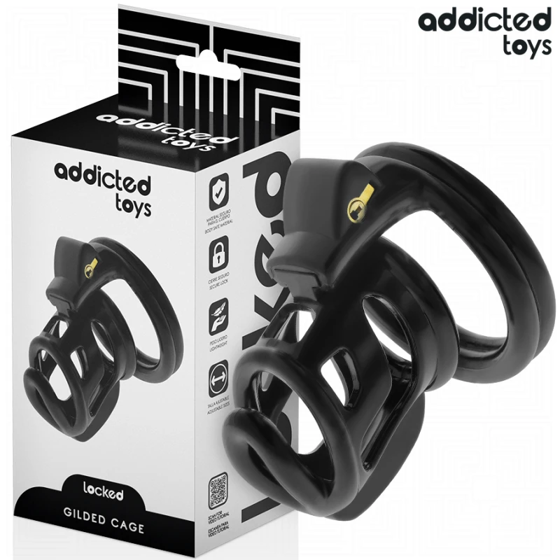 Addicted toys locked - gilden cage silicone penis cage 8.5 cm
