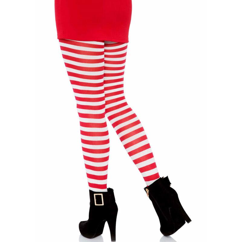 Leg Avenue - White/Red Striped Tights 4