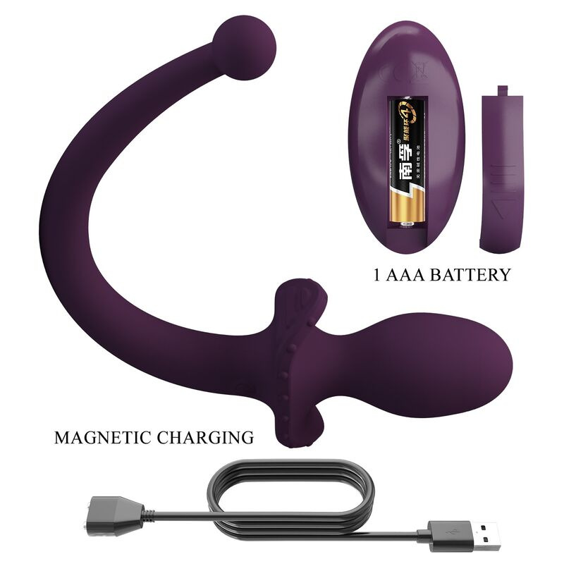 Pretty love - lioea vibrating anal plug with tail 12 functions purple remote control 4