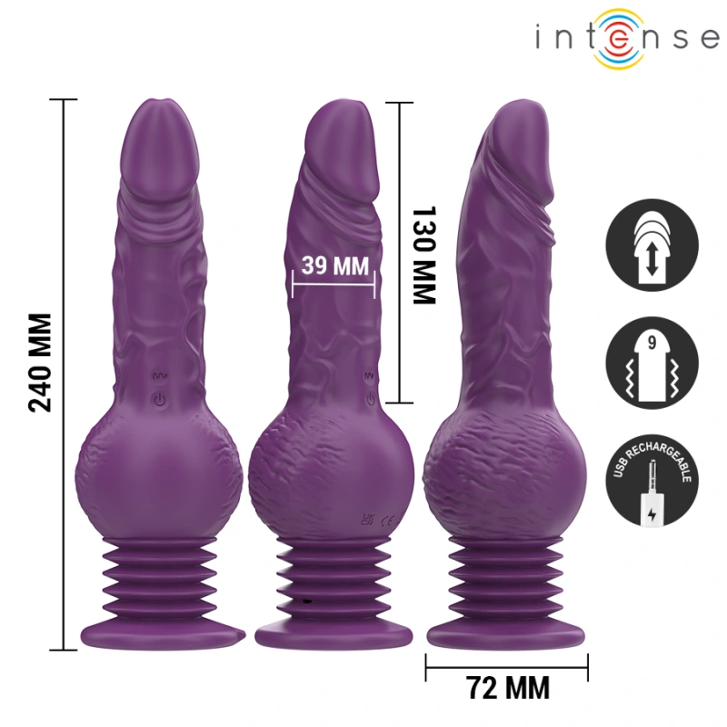Intense - tatum multifunction vibrator with up and down vibration 24 cm purple 2