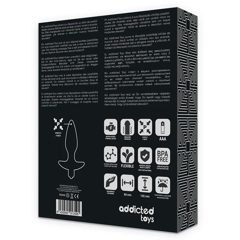 Addicted Toys Anal Plug Massager With Vibration Black - Análny Vibrátor 6