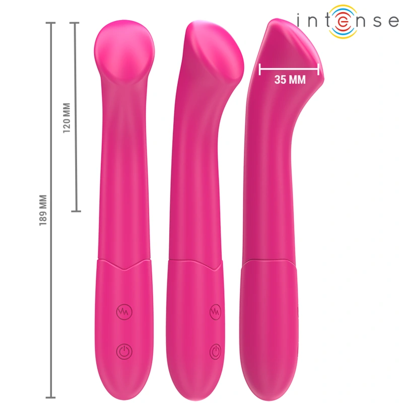 Intense - paty vibrator 19 cm flexible 10 vibrations model 2 pink