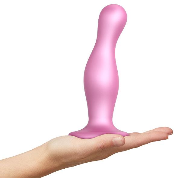 Strap-On-Me - Dildo Plug Curvy Metallic Sugar Pink L