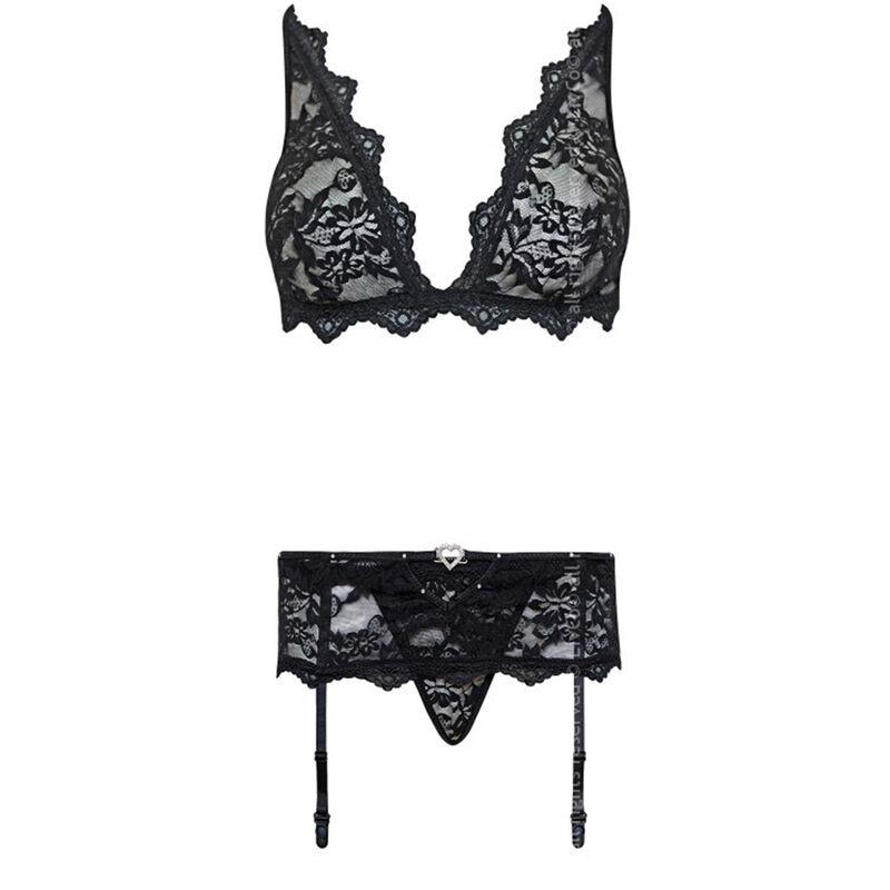 Livco Corsetti Fashion - Belita Lc 90231 Bra + Panty + Garter Belt Black L/Xl 4