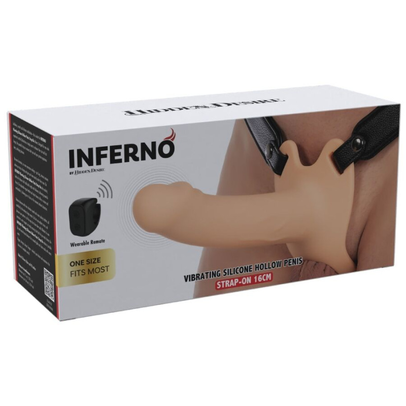 Hidden desire - inferno vibrating penis sleeve strap-on 16 cm 10