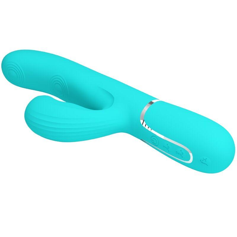 Pretty Love - Perlita Multifunction 3 In 1 G-Spot Vibrator Aqua Green