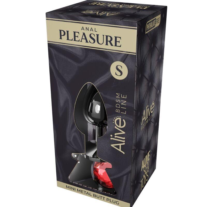 Alive - Anal Pleasure Mini Plug Metal Red Size S
