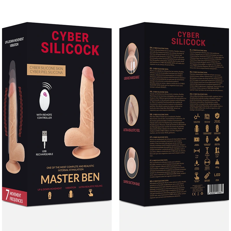 Cyber silicock - remote control realistic master ben 23.88 cm -o- 4.3 cm 6