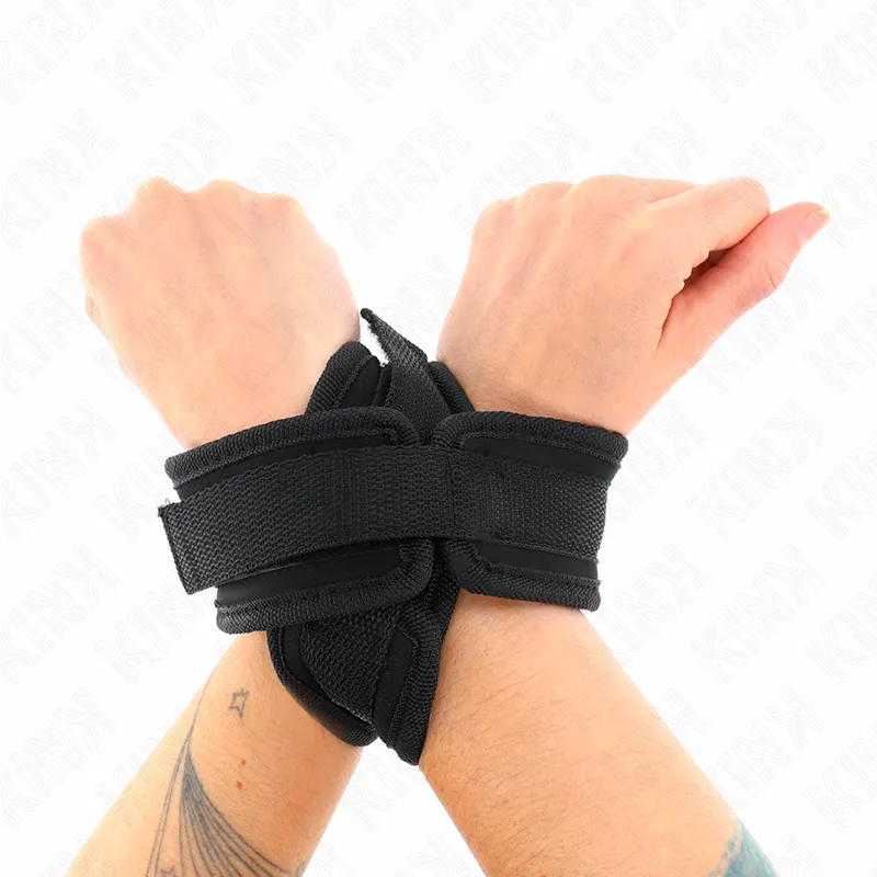 Kink - Cross Cuffs Black 34 X 5.5 Cm