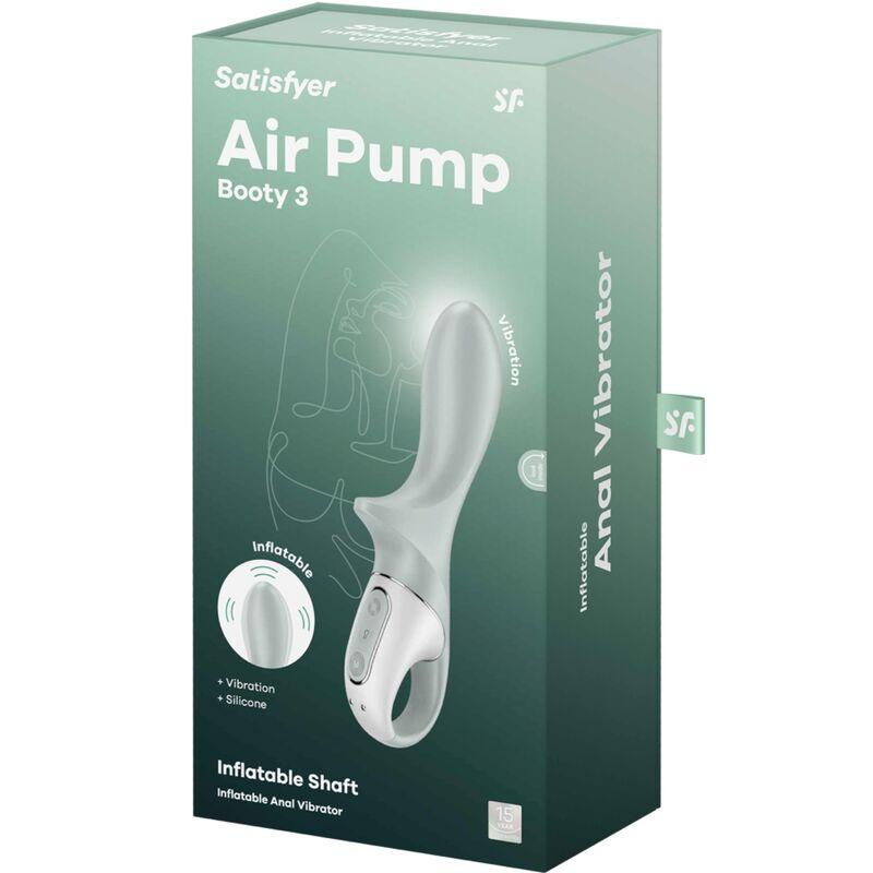 Satisfyer - air pump booty 3 inflatable anal vibrator greygreen 5