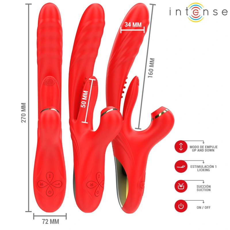 Intense - karol multifunction vibrator thrust & stimulation & stimulating waves red 3