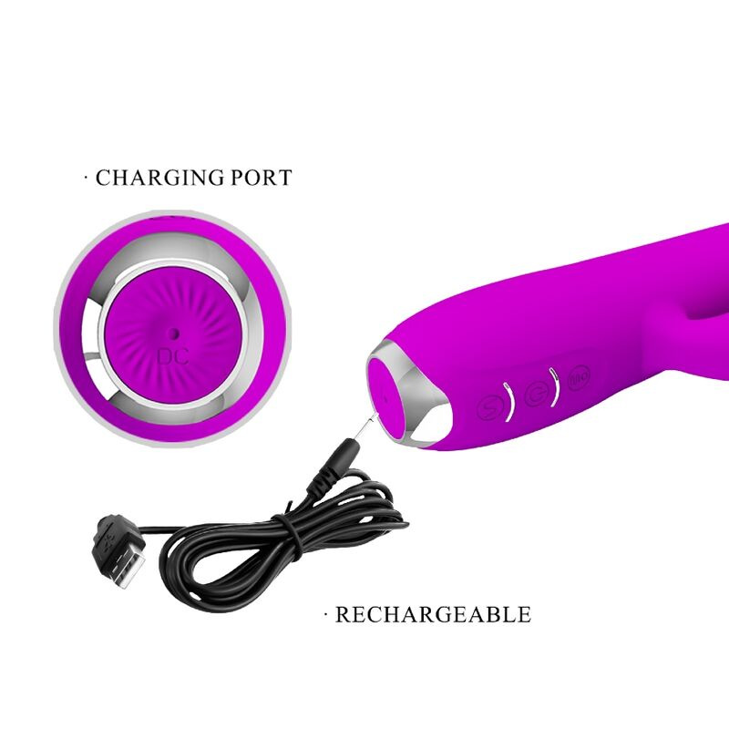 Pretty love - regina rechargeable vibrator-suction gel purple 10
