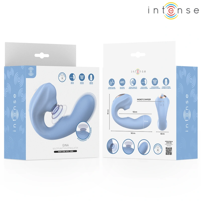 Intense - gina multifunction clitoral stimulator blue 6