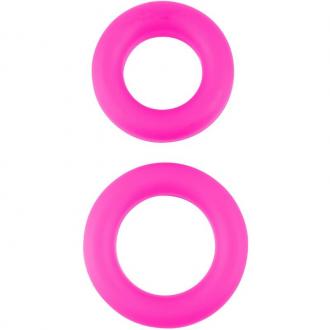 Neon Stretchy Silicone Ring Set Pink