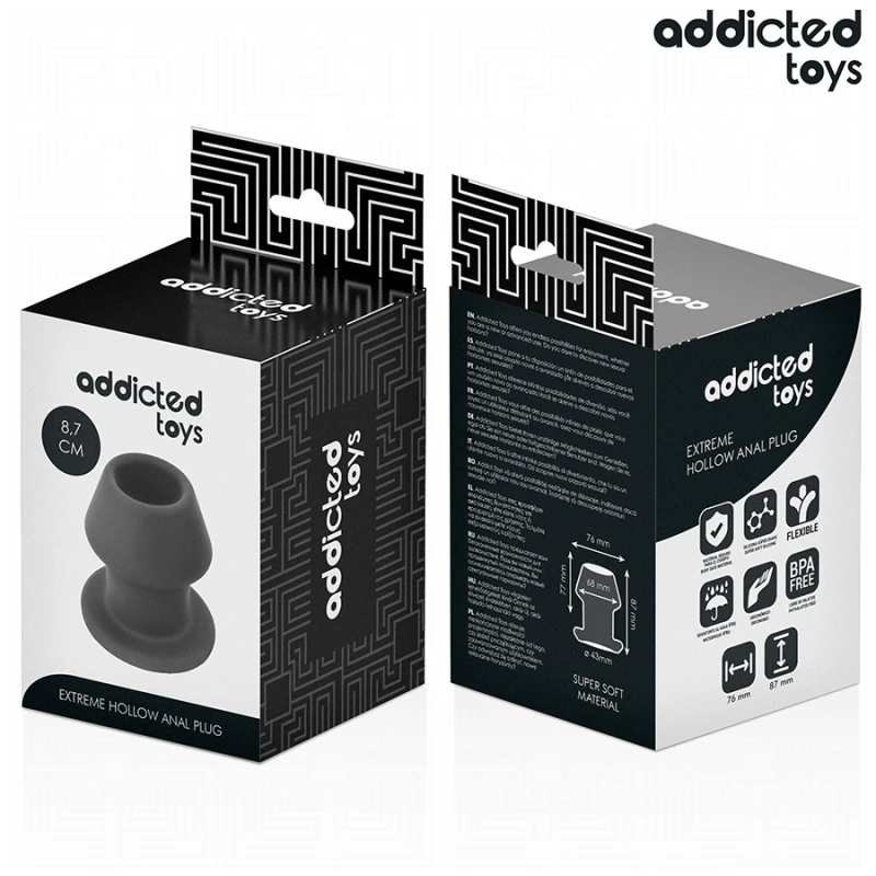 Addicted toys - extreme hollow anal plug silicone size m 8.7 cm 6