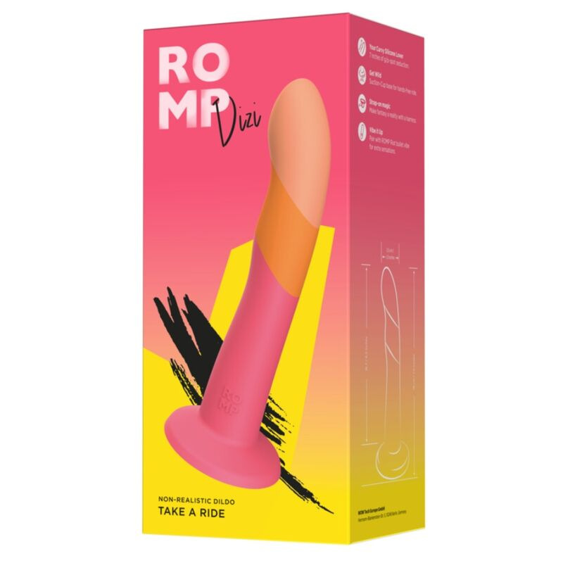Romp - dizi silicone dildo with suction cup tricolor 18 cm 4