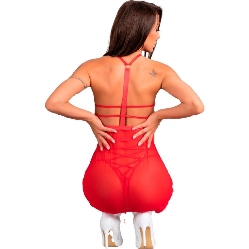 Livco corsetti fashion - santas candy lc 90722 christmas chemise + thong l/xl 2