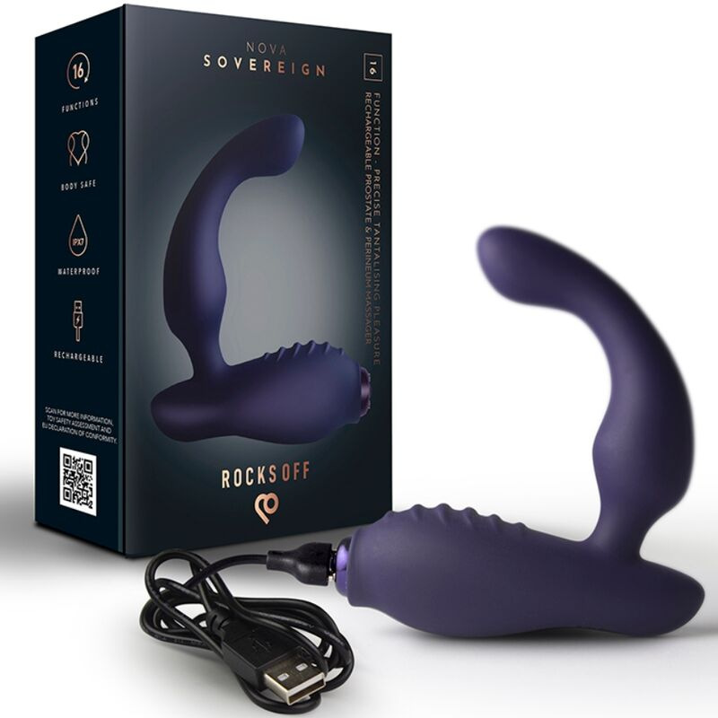 Rocks-off - nova sovereign rechargeable prostate & perineum massager 16 function blue