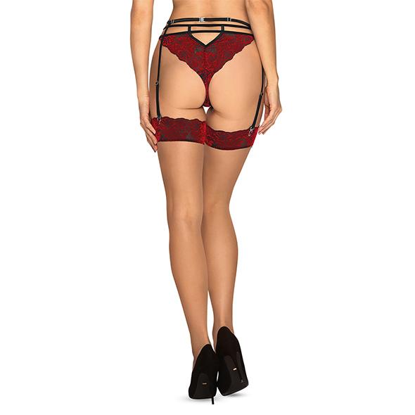 Obsessive - Sugestina Lace Garter Stockings Red S/M