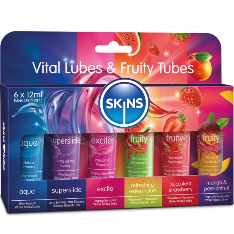 Skins - vital & fruity lubes kit lubricants 6 x 12 ml