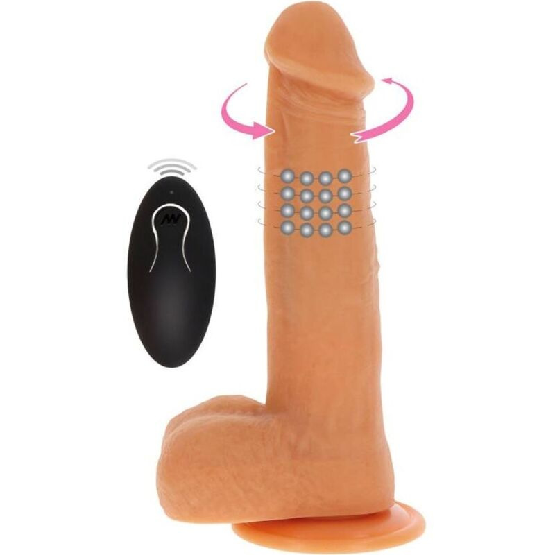 Get real - rotating beads vibrating dildo skin