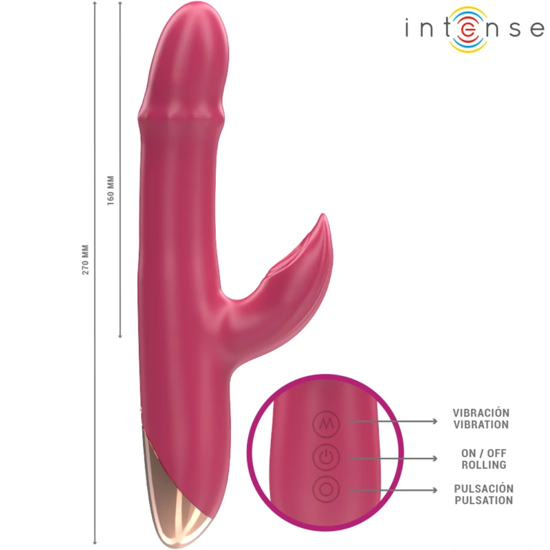 Intense - chloe multifunction vibrator 3 in 1 red 4