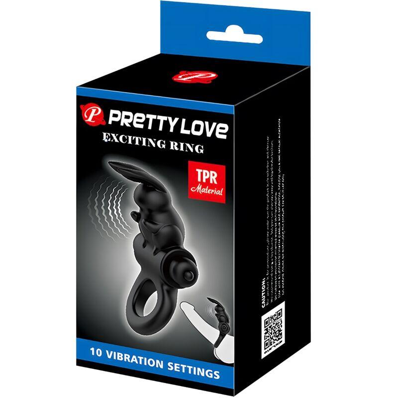 Pretty love - exciting ring rabbit vibrator ring 10 vibrations black 5