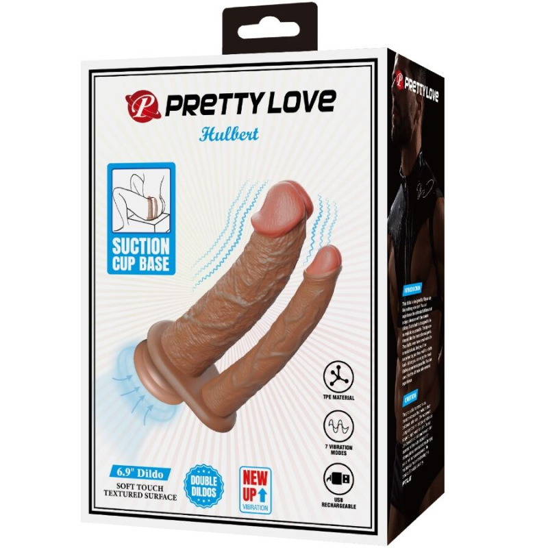 Pretty love - hulbert double realistic dildo with vibration mulato 7