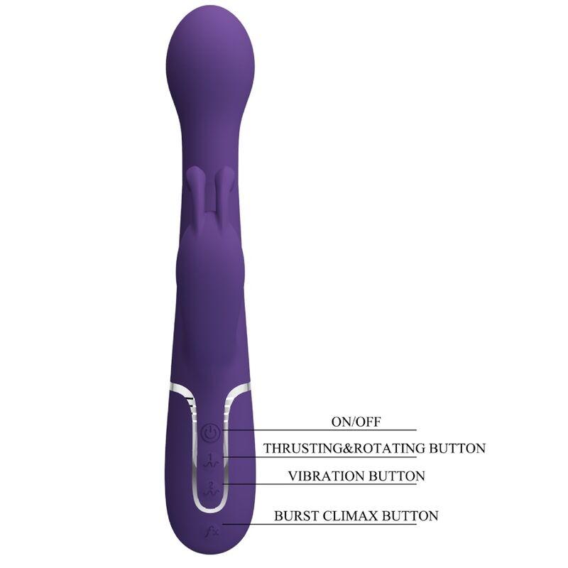 Pretty Love - Dejon Rabbit Vibrator 3 In 1 Multifunction Purple