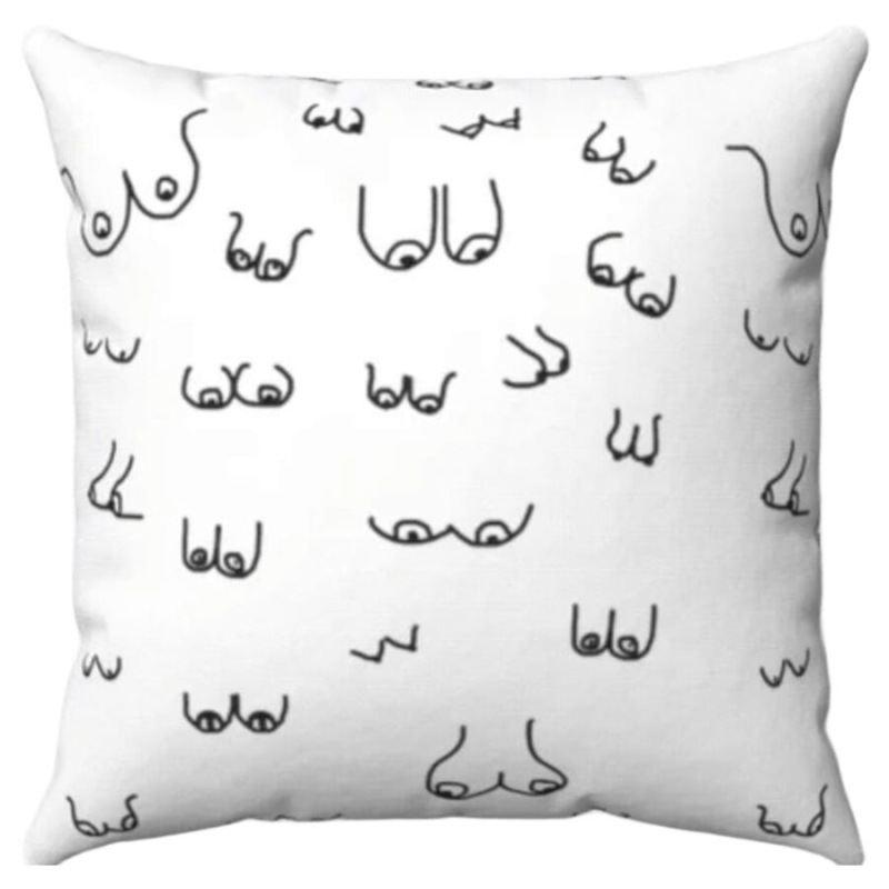 Diablo picante - 30 x 30 boobs cushion white