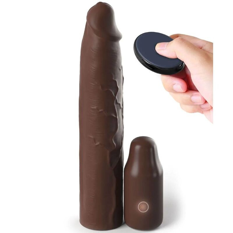 Fantasy x- tensions - pipedreams sleeve 22,86 cm + 7,62 cm plug remote brown 2