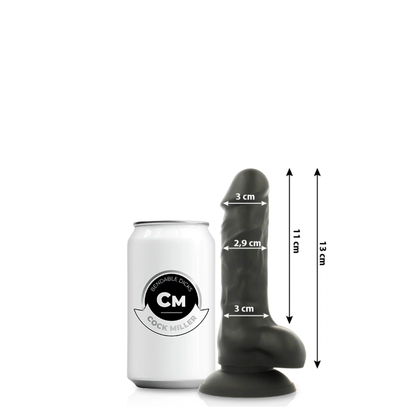 Cock miller - silicone density cocksil articulable black 13 cm