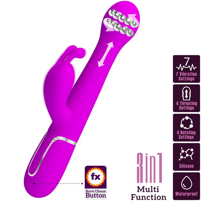 Pretty love - dejon rabbit vibrator 3 in 1 multifunction violet 9