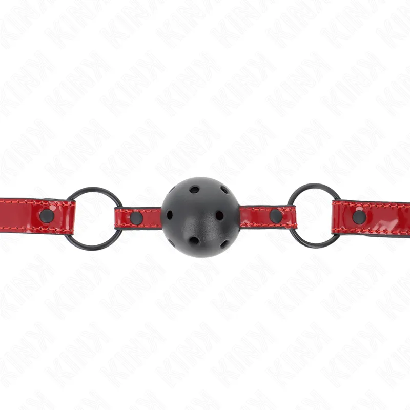 Kink - Shiny Leatherette Ball 4.5 Cm Gag 63.5 X 2 Cm Adjustable 41 X 59 Cm 2