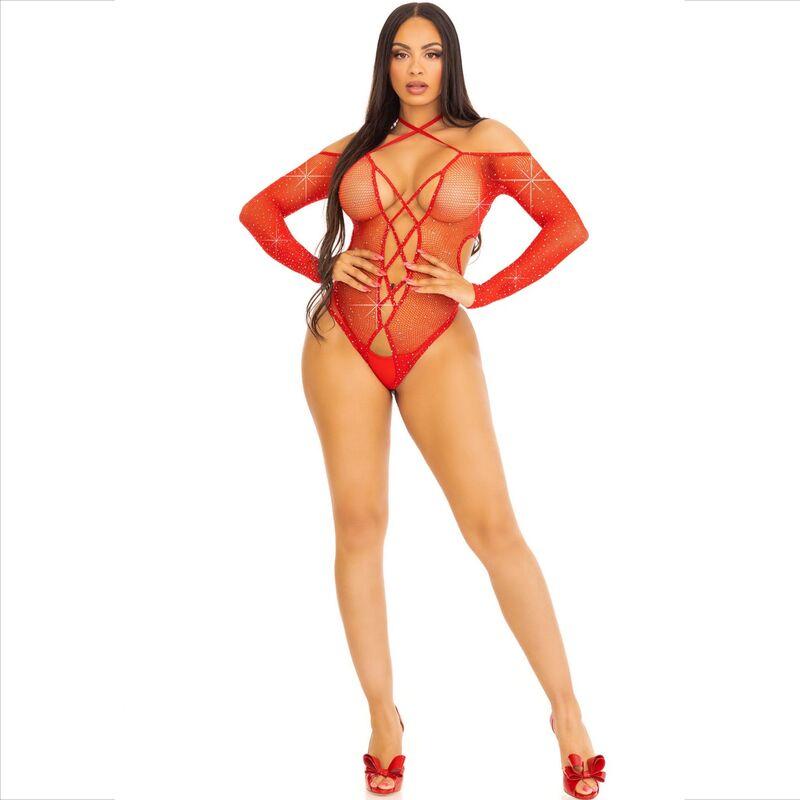 Leg Avenue - Body Crothless With Gloss Red