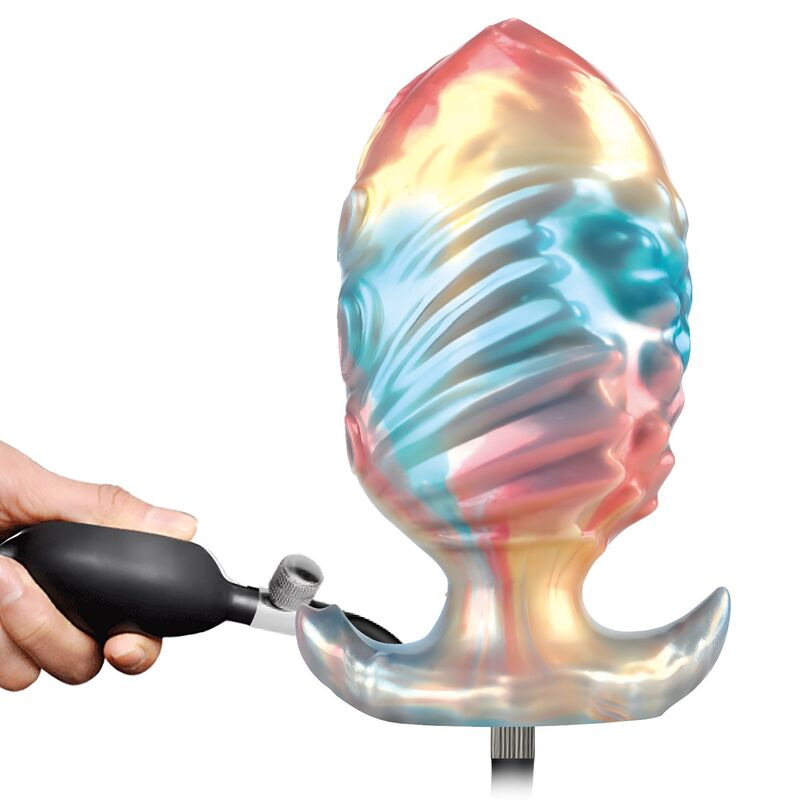 Power monsters - ebon leviathan tricolor inflatable fantasy anal plug 18 cm 3