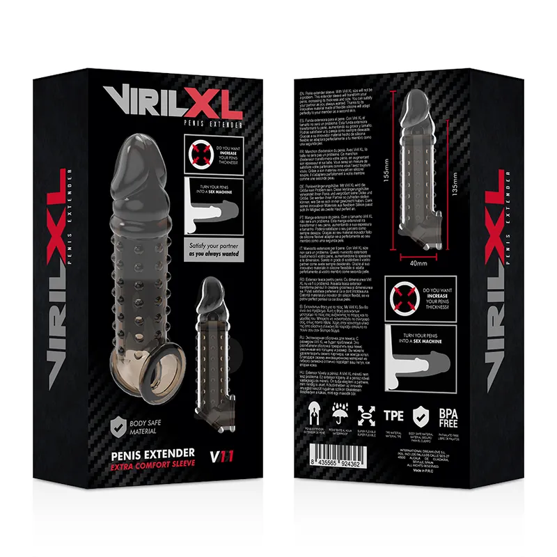 Virilxl Penis Extender Extra Comfort Sleeve V11 Black - Návlek Na Penis