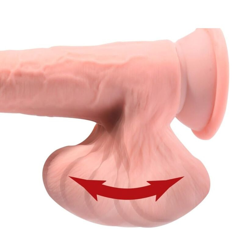King cock plus - triple density realistic dildo with swinging testicles 23 cm flesh 2