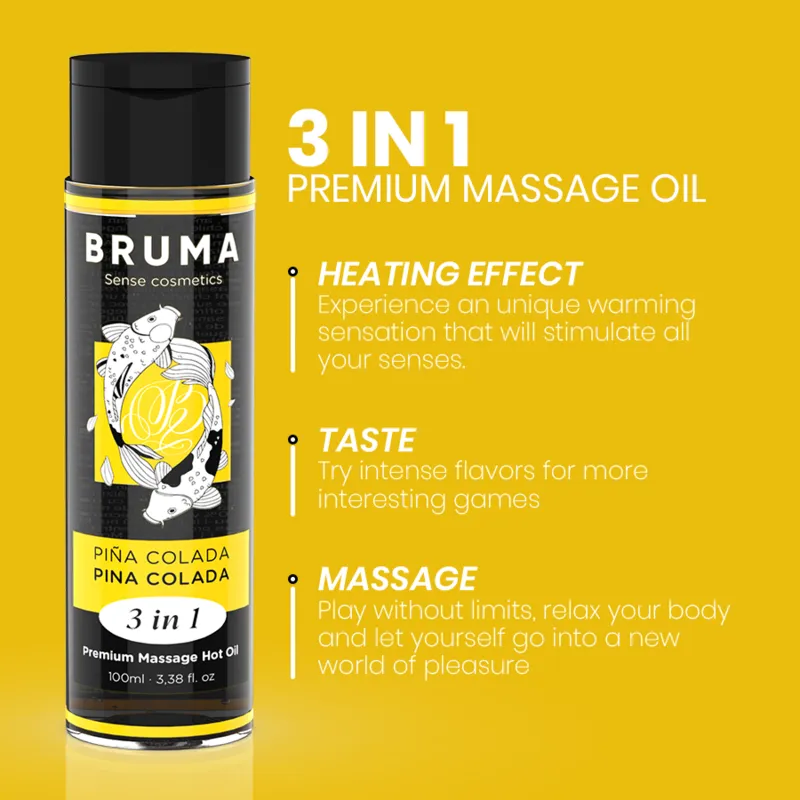 Bruma - premium massage hot oil pina colada 3 in 1 - 100 ml 3