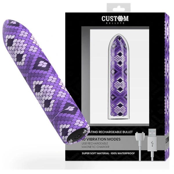 Custom bullets - rechargeable snake purple magnetic bullet 10 intensities