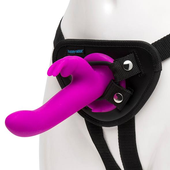 Happy Rabbit - Vibrating Strap-On Harness Set Magenta