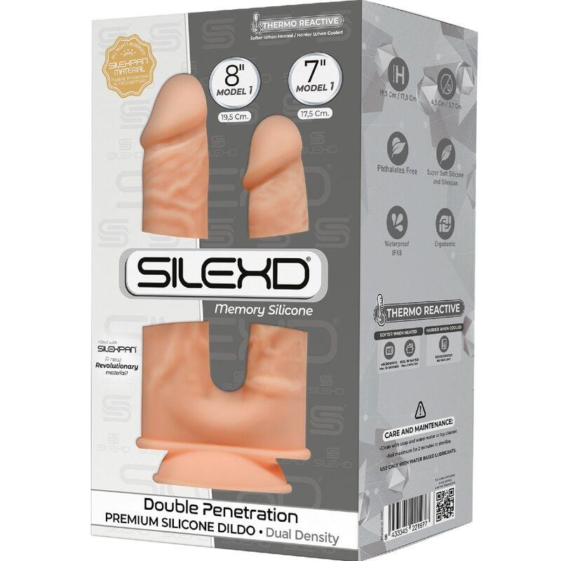 Silexd - Model 1 Realistic Penis Doble Penetracion Premium Silexpan Silicone 17.5 / 19.5 C