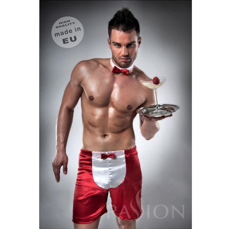 PASSION MEN WAITER OUTFIT S RED/ WHITE L/XL - erotický kostým